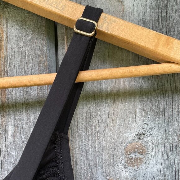 Land's End Women's Side-Tie V-Neck Wrap Adjustable Black Tankini Swimsuit Top 12 - Picture 9 of 11